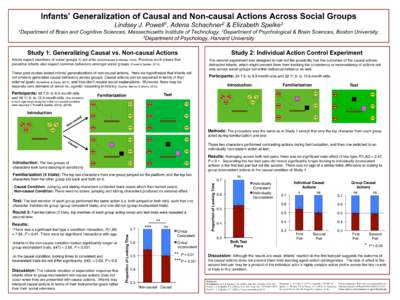 Infants’ Generalization of Causal and Non-causal Actions Across Social Groups Lindsey J. 1Department 1 Powell ,