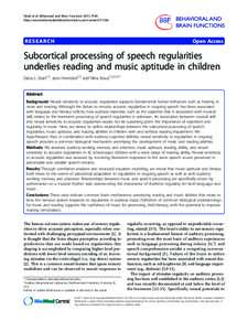 Strait et al. Behavioral and Brain Functions 2011, 7:44 http://www.behavioralandbrainfunctions.com/contentRESEARCH  Open Access