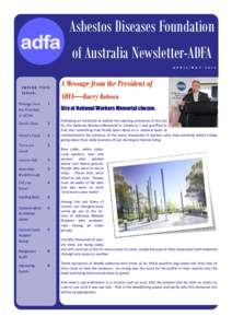 adfa  Asbestos Diseases Foundation of Australia Newsletter-ADFA A P R I L / M A Y