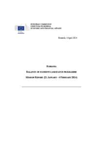 EUROPEAN COMMISSION DIRECTORATE GENERAL ECONOMIC AND FINANCIAL AFFAIRS Brussels, 4 April 2014