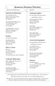 Spanaway Business Directory  28 Janitorial & Maintenance