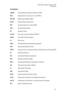 Four Office Statistics Report 2010 Acronyms Acronyms ARIPO