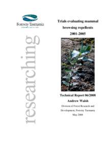 Microsoft Word - Technical report on all work done on repellents.doc