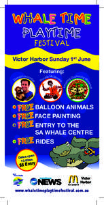 Whale time Playtime Festival Victor Harbor Sunday 1st June rumming M