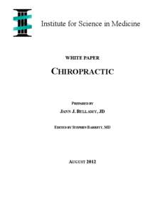 ISM White Paper on Chiropractic