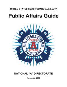 Coast Guard Auxiliary Public Affairs Guide - November 2010