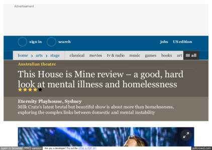 This House is Mine review – a good, hard look at mental illness and homelessness | Stage | The Guardian
