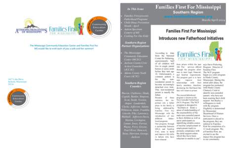In This Issue Families First presents Fatherhood Programs  Child Abuse Prevention Month—April  Autism Spectrum