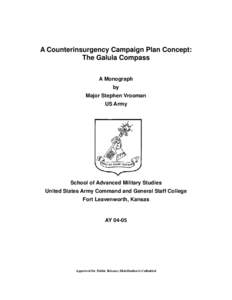 A Counterinsurgency Campaign Plan Concept:  The Galula Compass