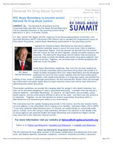 News from National Rx Drug Abuse Summit[removed]:12 PM National Rx Drug Abuse Summit