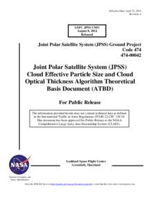 Meteorology / Cirrus cloud / Cloud computing / Cloud / Algorithm / Earth / Computing / Joint Polar Satellite System / National Oceanic and Atmospheric Administration / NPOESS