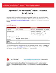 QLMO Technical Requirements
