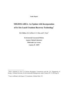 Matter / Nuclear technology / Chemistry / Chemical elements / Uranium / Soil contamination / Actinides / Nuclear fuels / Radon / In situ leach / Enriched uranium / Radium