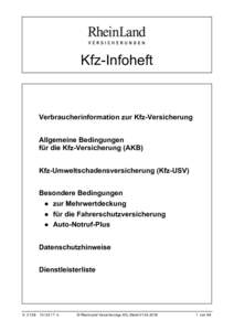 Kb - Kfz-Infoheft (Verbraucherinfo, AKB etc.)