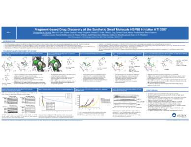 Fragment-based Drug Discovery of the Synthetic Small Molecule HSP90 Inhibitor AT13387 A211 Christopher W. Murray, Maria G. Carr, Gianni Chessari, Miles Congreve, Joseph E. Coyle, Philip J. Day, Lynsey Fazal, Martyn Frede