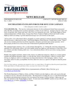 NEWS RELEASE FOR IMMEDIATE RELEASE Nov. 5, 2010 CONTACT: CAPTAIN MARK WELCH[removed]