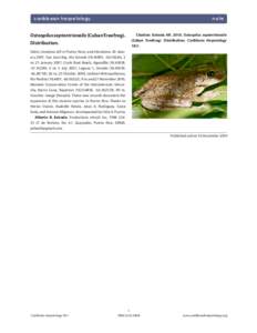 caribbean herpetology  note Osteopilus septentrionalis (Cuban Treefrog). Distribution.
