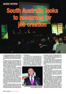 SAREIC REVIEW  South Australia looks to resources for job creation