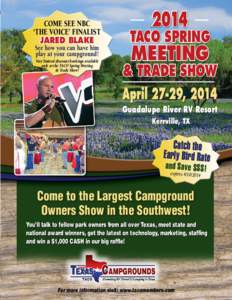 COME SEE NBC ‘THE VOICE’ FINALIST JARED BLAKE See how you can have him play at your campground! Very limited discount bookings available