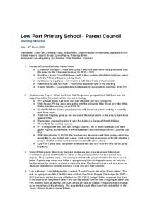 Low Port Primary School - Parent Council Meeting Minutes th