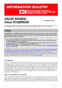 Incidents during the Hajj / Jamaraat Bridge / Stoning of the Devil / Stampede / Saudi Arabia / Sudanese Red Crescent Society / Hajj / Mecca / Asia