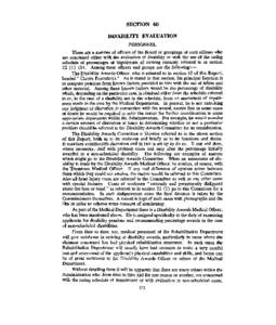 SECTION 40 DISABILITY EVALUATION PERSONNEL There are a number of officers of the Board or groupings of such officers who are concerned either with the evaluation of disability or with the use of the rating schedule of pe