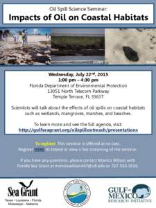 Oil Spill Science Seminar:  Impacts of Oil on Coastal Habitats BP