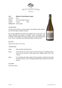 WINE  Millbrook Limited Release Viognier VINTAGE