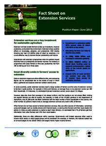 © 1997 Philippe Berry/IFPRI  Fact Sheet on Extension Services Position Paper: June 2012