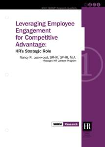 2007 SHRM® Research Quarterly  Leveraging Employee Engagement for Competitive Advantage: