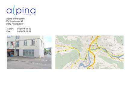 alpina broker gmbh Zentralstrasse[removed]Neuhausen 1 Telefon: Fax: