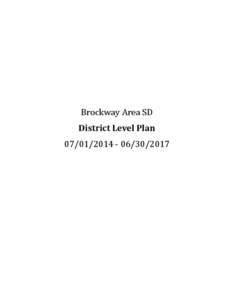 Brockway Area SD District Level Plan[removed][removed] 2