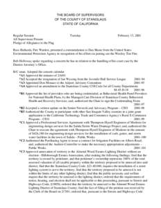 February 13, [removed]Board of Supervisors Minutes