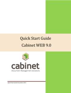 Quick Start Guide  Cabinet WEB 9.0 Quick Start Guide December 2013