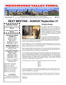 ©  Volume XII Issue IV MENOMONEE VALLEY CHAPTER 47 WISCONSIN NATIONAL ASSOCIATION OF WATCH & CLOCK COLLECTORS, INC