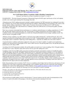 United States Department of Education / Achievement gap in the United States / Department of Defense Education Activity / ACT / Iowa Tests of Educational Development / Sandra Stotsky / Colorado Student Assessment Program / Education / Evaluation / National Assessment of Educational Progress