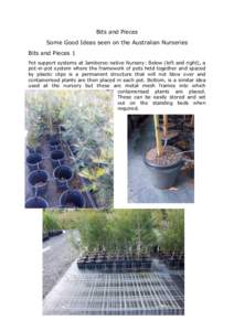 Bits and Pieces Some Good Ideas seen on the Australian Nurseries Bits and Pieces 1 Pot support systems at Jamberoo native Nursery: Below (left and right), a pot-in-pot system where the framework of pots held together and
