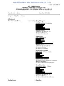 Case: 3:12-crL As of: :28 PM CDT 1 of 6 EXH−ADM,HORAN U.S. District Court Northern District of Texas (Dallas) CRIMINAL DOCKET FOR CASE #: 3:12−cr−00413−L−1