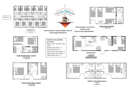 Bathroom  Room Layouts for accommodation rooms at Curtin Springs Wayside Inn.  Number of rooms available.