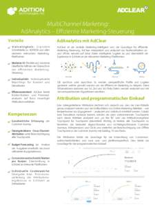 MultiChannel Marketing: AdAnalytics – Eﬃziente Marketing-Steuerung Vorteile AdAnalytics