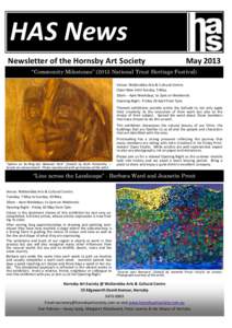 HAS News Newsletter of the Hornsby Art Society May 2013  “Community Milestones” (2013 National Trust Heritage Festival)