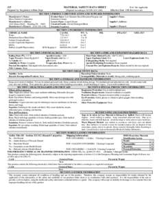I25  MATERIAL SAFETY DATA SHEET Prepared by: Regulatory Affairs Dept.