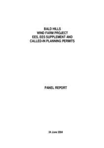 Microsoft Word - Bald Hills Windfarm EES Panel Report - Body.doc