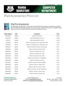 Last Updated: Page 1 of 3 iPad Accessories Price List iPad Pro Accessories