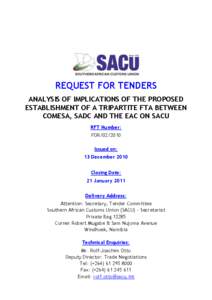 Economic integration / Southern Africa / Southern African Customs Union / Common Market for Eastern and Southern Africa / Southern African Development Community / Regional Economic Communities / East African Community / Customs union / Trade bloc / Africa / International trade / African Union