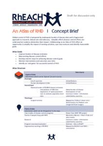 Draft for discussion only  An Atlas of RHD | Concept Brief Global control of RHD is hampered by inadequate burden of disease data and a fragmented approach to research, clinical care and advocacy. Valuable efforts diseas