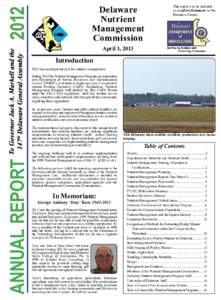 Delaware Nutrient Management Commission  Annual Report