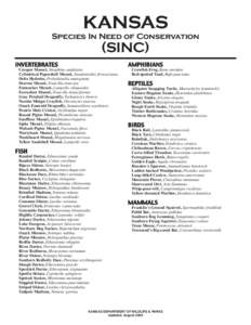 Listings KS SINC Species:Listings KS SINC Species