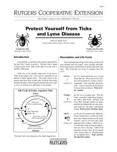 FS443  RUTGERS COOPERATIVE EXTENSION NEW JERSEY AGRICULTURAL EXPERIMENT STATION  Protect Yourself from Ticks