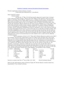 Southern Campaign American Revolution Pension Statements Pension Application of Patrick Mason: S41810 Transcribed and annotated by C. Leon Harris State of North Carolina Person County On this the 12 th May AD 1828 person